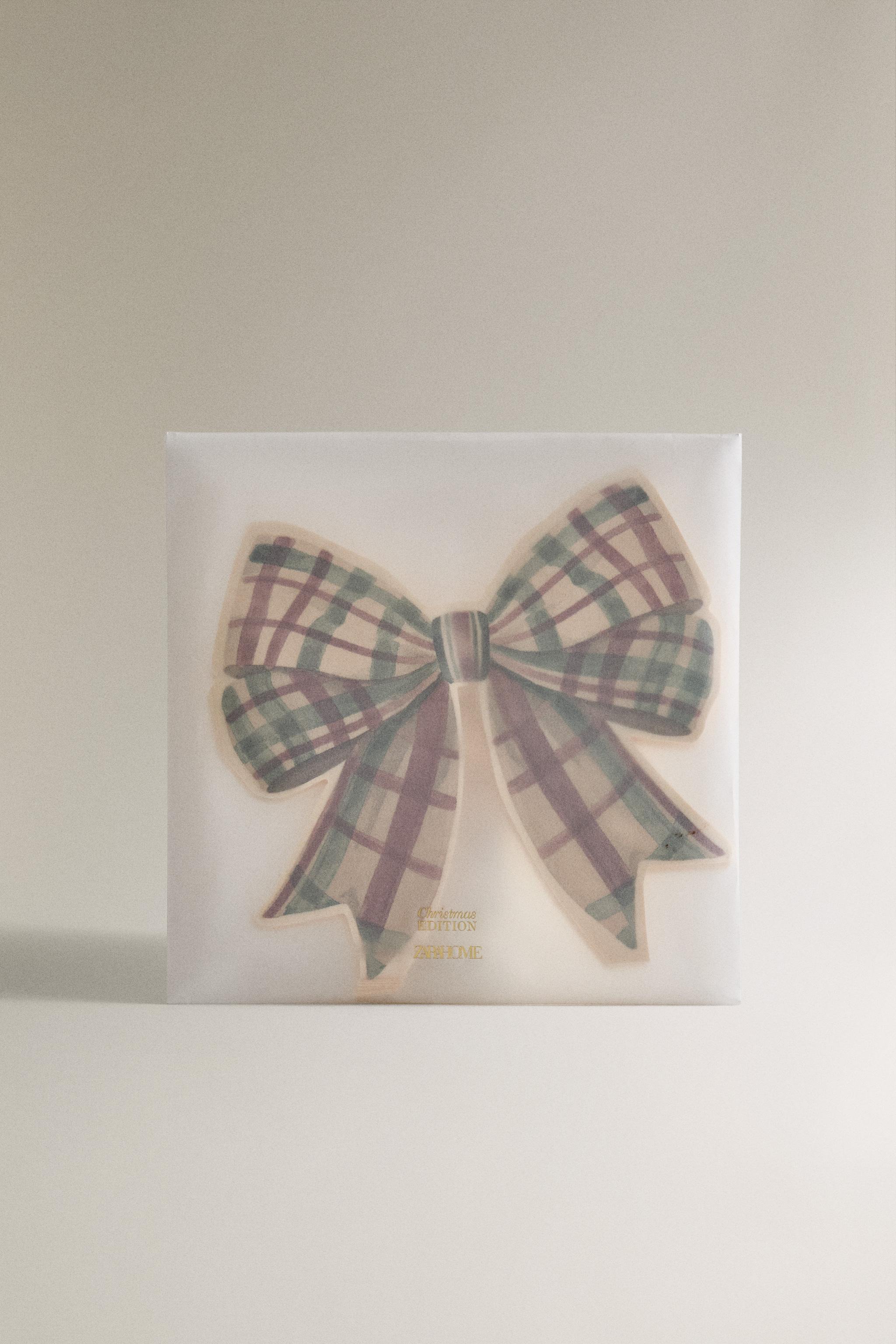 SET OF CHRISTMAS PAPER NAPKINS WITH BOW (SET OF 20)